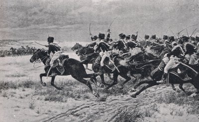 ベネヴェンテ、1808年12月29日、「陸と海のイギリスの戦い」のイラスト、ロンドン、カッセル発行、1910年頃 作： William Barnes Wollen